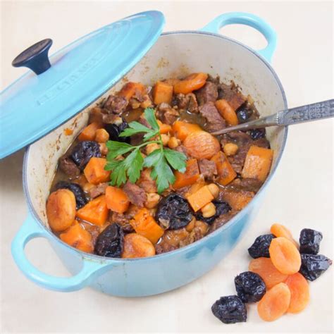 Lamb tagine with apricots, chickpeas and squash - Caroline's Cooking