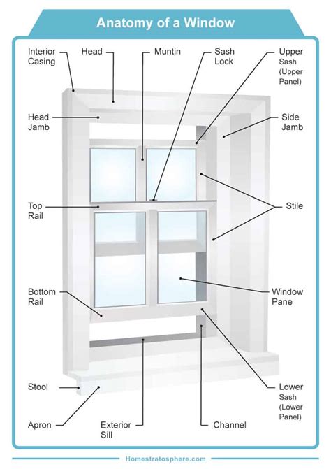 30 Parts of a Window and Window Frame (Diagrams)