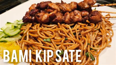 Bami Kipsaté recept spaghetti|Noodles chicken satay recipe| - YouTube