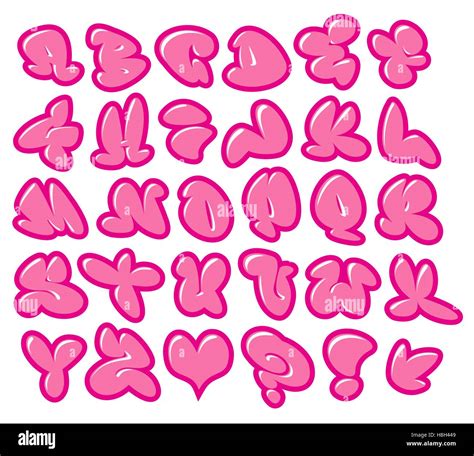 graffiti bubble gum pink vector fonts with gloss over white Stock Vector Image & Art - Alamy