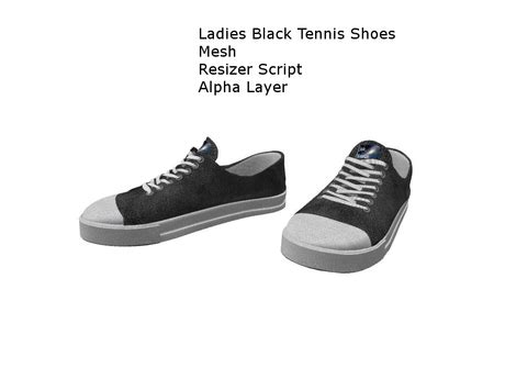 Second Life Marketplace - Ladies Black Tennis Shoes