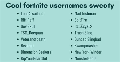 Fornite Usernames Ideas that are cool, sweaty and funny