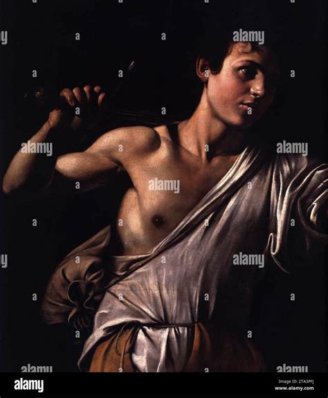 David with the Head of Goliath (detail) 1606-07 by Caravaggio Stock Photo - Alamy