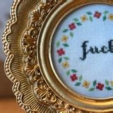 Combo Round Gold Frame Kit: fuck – Subversive Cross Stitch