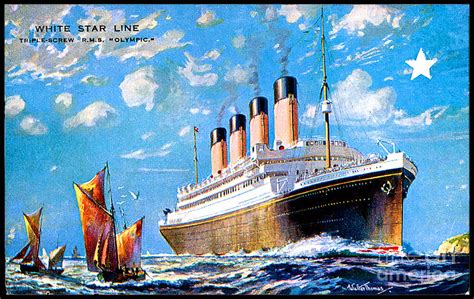 RMS Olympic Travel Postcard 1911 Painting by Walter Thomas | Pixels