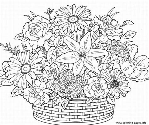 Cute Flower Adult Coloring Pages Printable