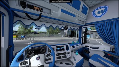 Scania S Blue - White Interior 1.36.x MOD - Euro Truck Simulator 2 mod / ETS2 mod