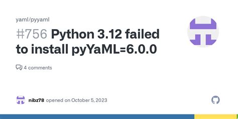 Python 3.12 failed to install pyYaML=6.0.0 · Issue #756 · yaml/pyyaml · GitHub