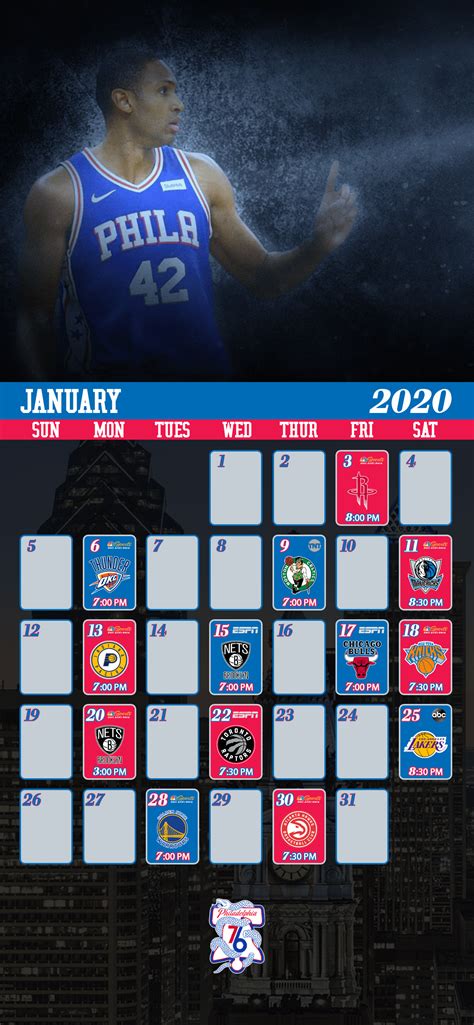 Sixers January Schedule Mobile Wallpaper : r/sixers