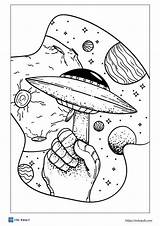 18 Free UFO coloring pages PDF  ESL Vault sketch template