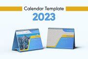 Modern blue calendar template 2023 | Creative Market