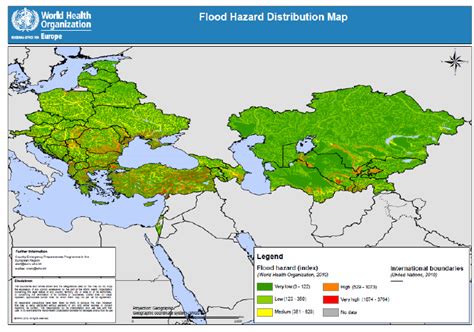 Flood hazard distribution map for the countries of the European Region ...