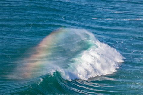 Ocean Wave With Rainbow - Stock Photos | Motion Array