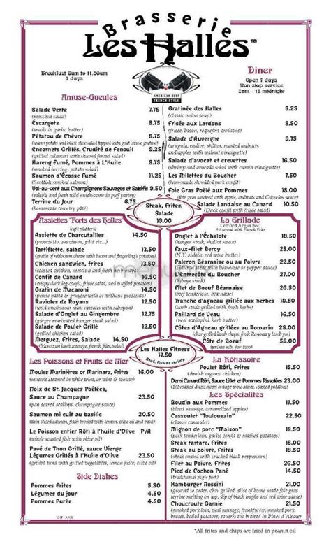 Menu of Les Halles in New York, NY 10038