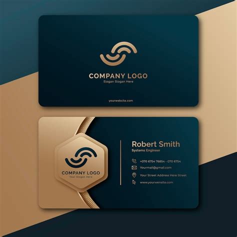 Free Vector | Gradient golden luxury horizontal business card template