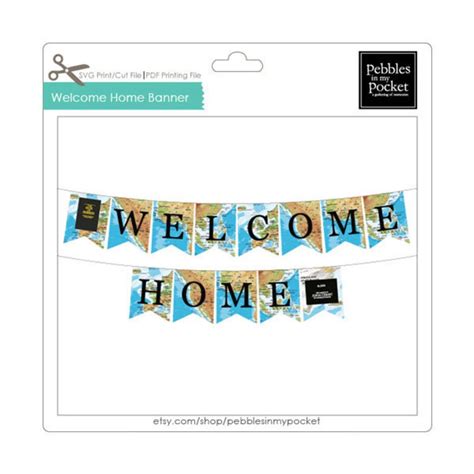 Welcome Home Map Banner Digital Download Print/cut SVG & Pdf - Etsy