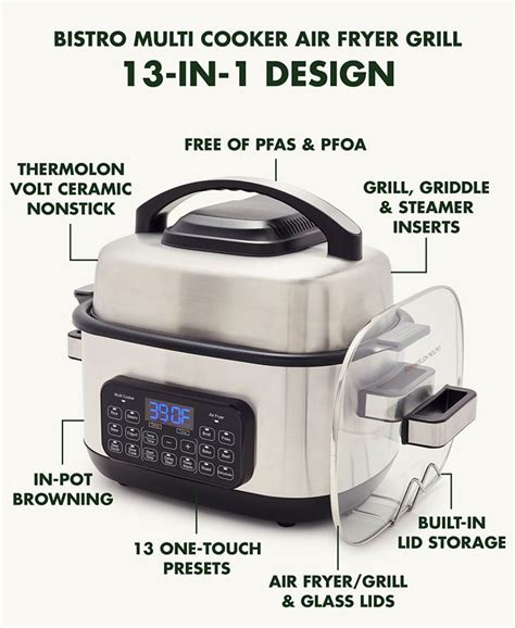 GreenPan Bistro 13-in-1 Multi-Cooker Air Fryer Grill - Macy's