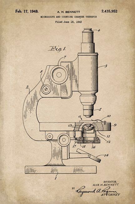 Microscope Scientific Patent Art Print #patentartprints #patentartvintage #patentart Art Print ...