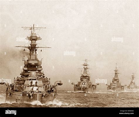 Royal Navy Battleships in Line Stock Photo - Alamy