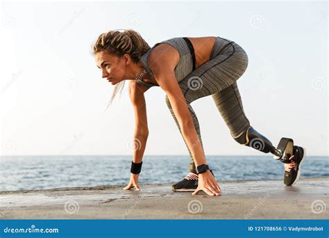 Athlete Disabled Amputee Isolated On White Studio Background Stock ...