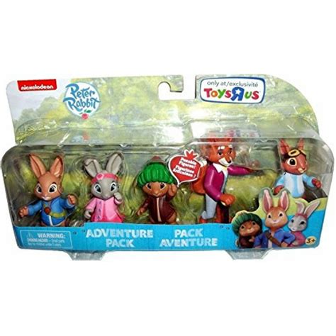 nickelodeon peter rabbit television show poseable figures, multi-figure adventure set, 5-pack, 3 ...