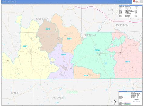 Geneva County, AL Wall Map Color Cast Style by MarketMAPS - MapSales