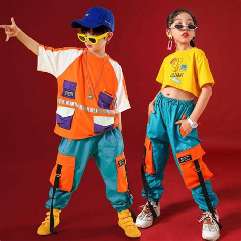 "Kids Hip Hop Clothing for Girls Boys Crop Tank Tops Jogger long Pants Jazz Dance wear Costume ...