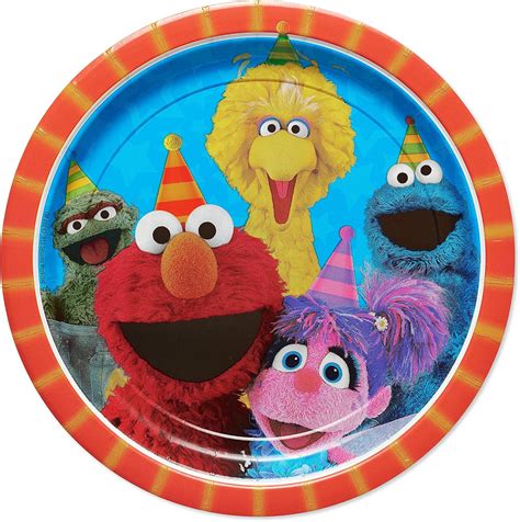 Amazon.com: Sesame Street Round Paper Plates - 9" , Multicolor , Pack ...