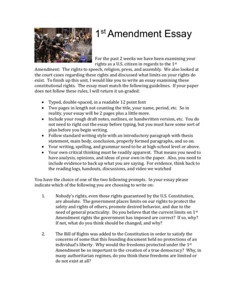 1st Amendment Essay