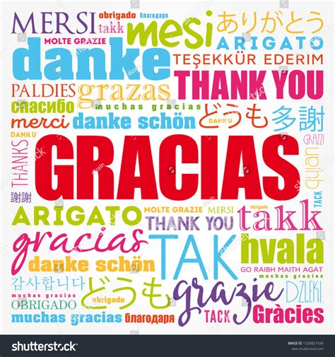 Gracias Thank You Spanish Word Cloud Stock Vector (Royalty Free ...