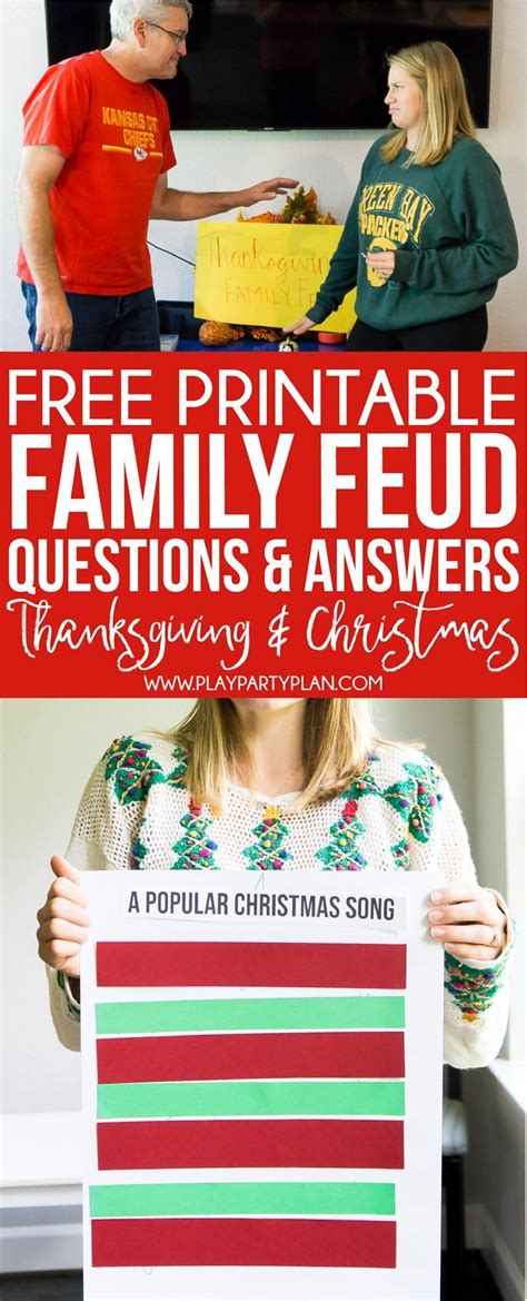 FREE Christmas Family Feud Questions and Answers - Play Party Plan | Christmas family feud ...