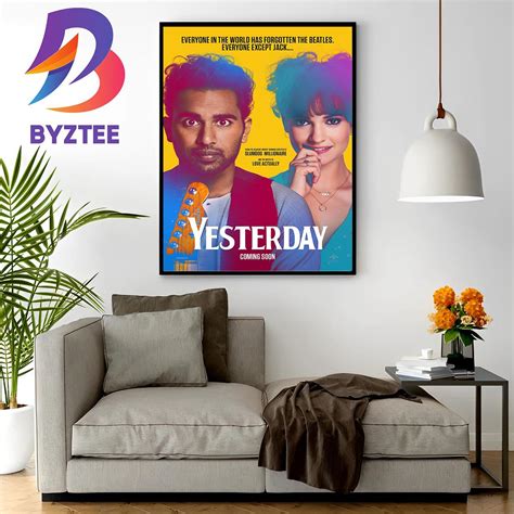 Official Poster For Yesterday Movie Wall Decor Poster Canvas - Byztee