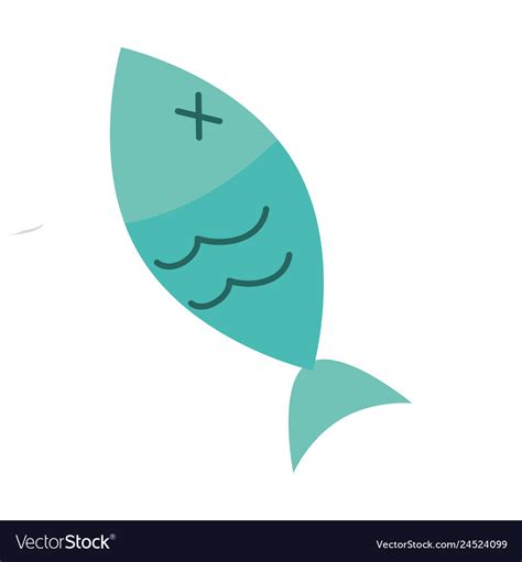 Dead fish isolated icon Royalty Free Vector Image