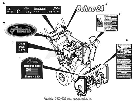 Ariens 921011 (000101 - ) Deluxe 24 Parts Diagram for Decals