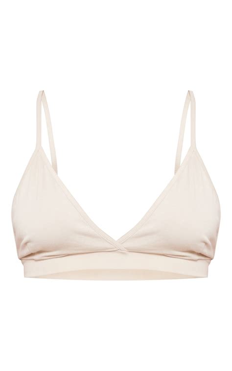 Beige Cotton Bralet | Tops | PrettyLittleThing