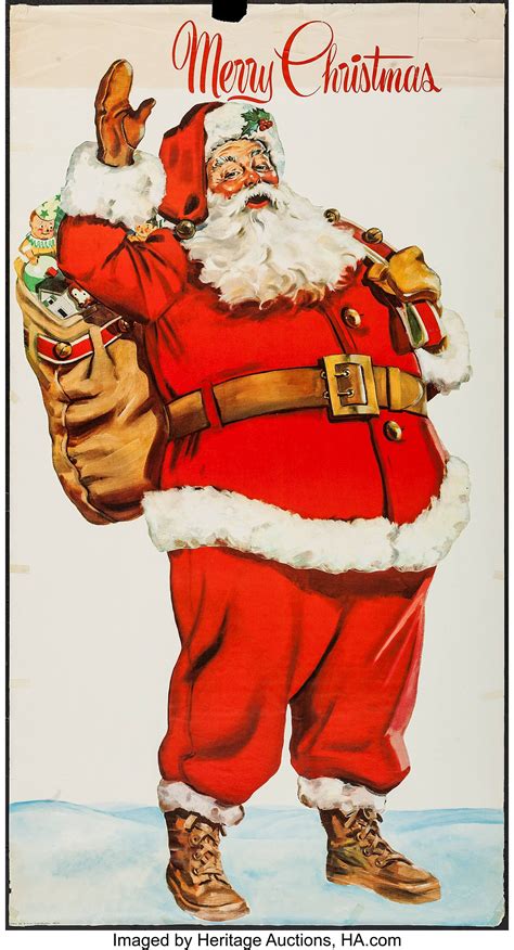 Santa Claus (1950s). Holiday Poster (29.5" X 55"). Fantasy.. ... | Lot #51418 | Heritage Auctions