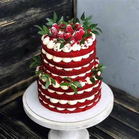 Secrets To A Perfect Cake 🍰 on Instagram: “Red Velvet Decorated with raspberries and leaves ...