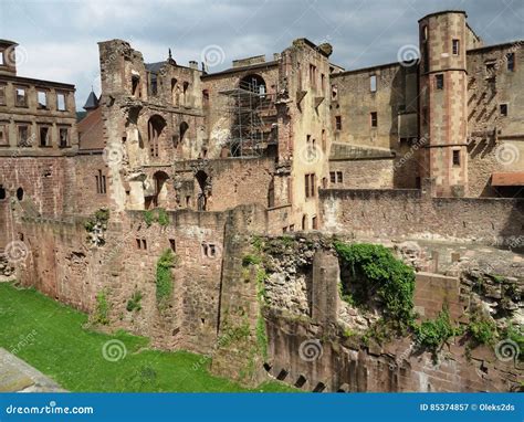 Heidelberg castle ruins stock image. Image of outdoors - 85374857