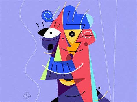 Abstract Minimalist Character Design Illustration, Digital Art by Mark ...