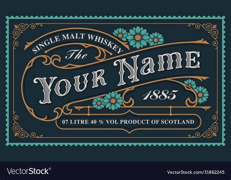 A vintage whiskey label template Royalty Free Vector Image