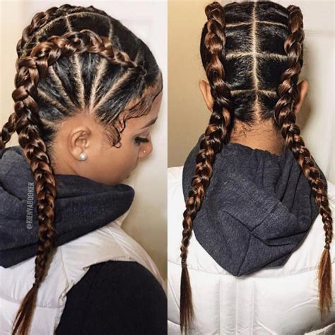 Braided Ponytail Hairstyles | Two braid hairstyles, Mixed girl hairstyles