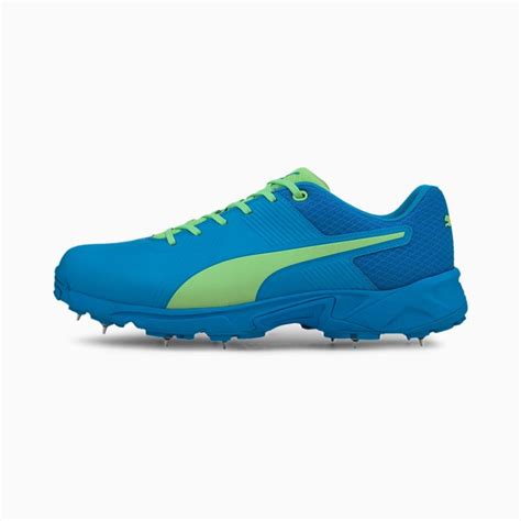 PUMA Spike 19.2 Men's Cricket Boots, Elektro Green/Blue, size 7.5, Shoes | Puma, Pumas shoes ...