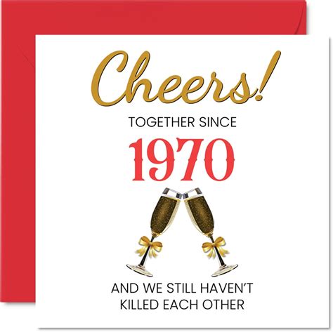 Amazon.com : Funny 54th Anniversary Card for Husband Wife - Together Since 1970 - Happy 54th ...