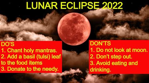 Lunar Eclipse 2022: Busting Myths Around the Do's and Don'ts of Chandra ...