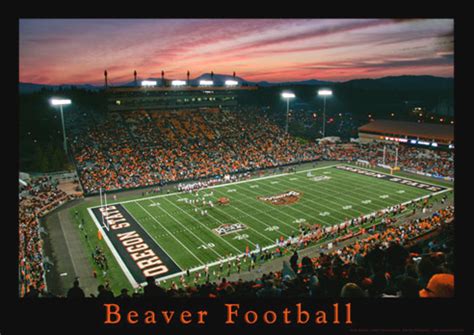 Oregon State University Beaver Football Night Game Prints