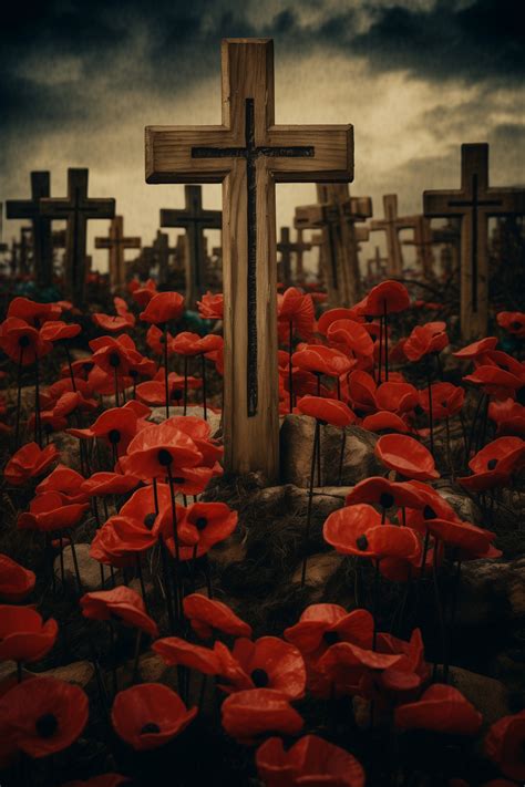 Wooden Crosses And Poppy Flowers Free Stock Photo - Public Domain Pictures