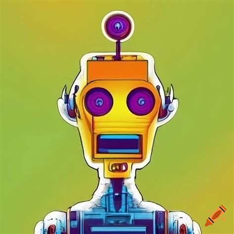 Pop art robot logo on Craiyon