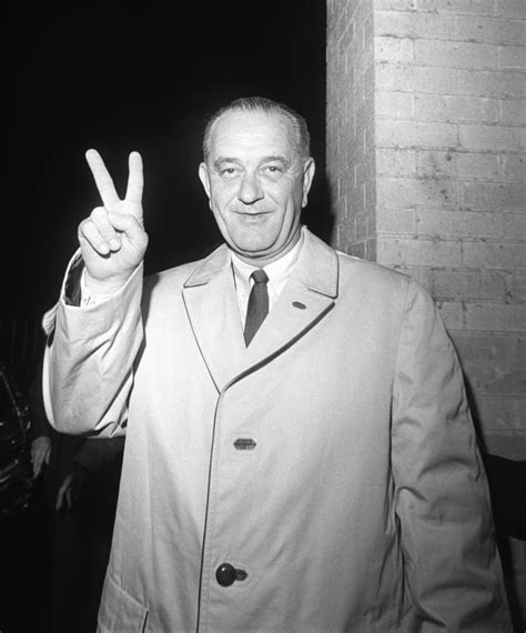 1964 Presidential Election Lyndon Johnson Gives The Victory Sign At The ...