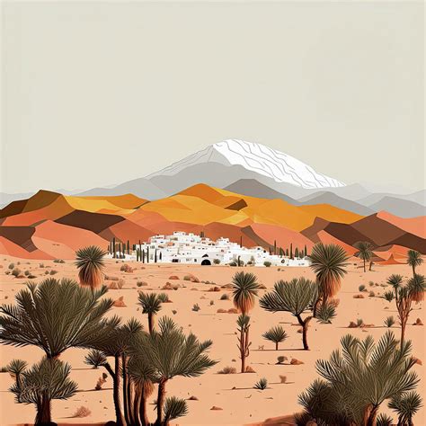 Desert landscape minimalist style Digital Art by Flat Land - Fine Art ...