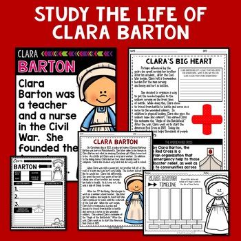 Clara Barton Mini Biography Unit by Tied 2 Teaching | TpT